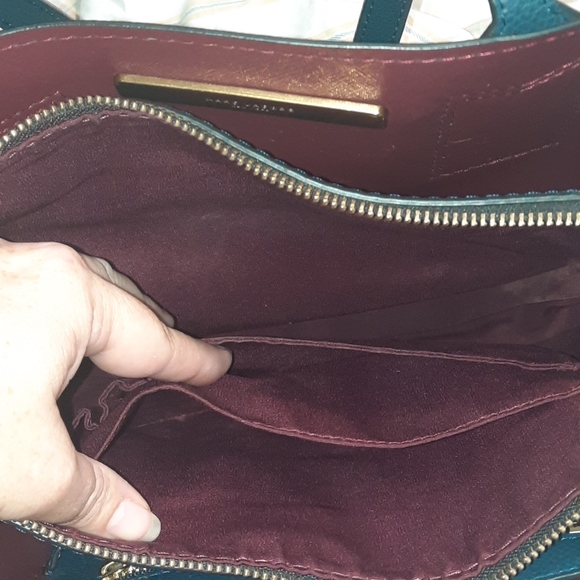 MARC JACOBS Editor Leather Tote Bag Blue Sea Navy Red Everyday Versatile Classic - Picture 12 of 16